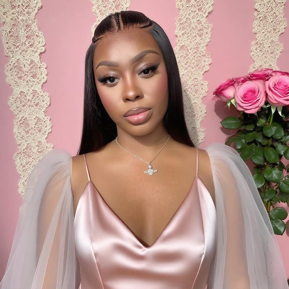 LUXUVIP Upgrade 13x4 Pre-Everything Wig: Pre-Cut HD Lace, Pre-Plucked Hairline, Pre-Bleached Knots, Pre-Braided! Real Ear To Ear Lace Size, No Effort To Cut The Lace, Knotless Finish For An Ultra-Natural Look.