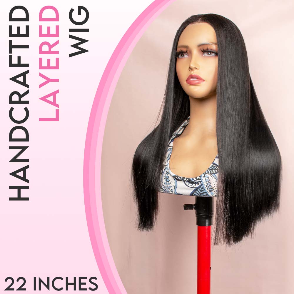 Black Bone Straight Wig Glueless 13*4 Lace Frontal Pre-Cut Lace Wig