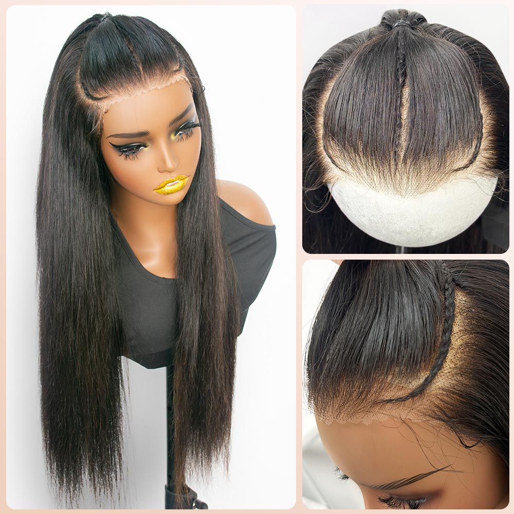 LUXUVIP Upgrade 13x4 Pre-Everything Wig: Pre-Cut HD Lace, Pre-Plucked Hairline, Pre-Bleached Knots, Pre-Braided! Real Ear To Ear Lace Size, No Effort To Cut The Lace, Knotless Finish For An Ultra-Natural Look.