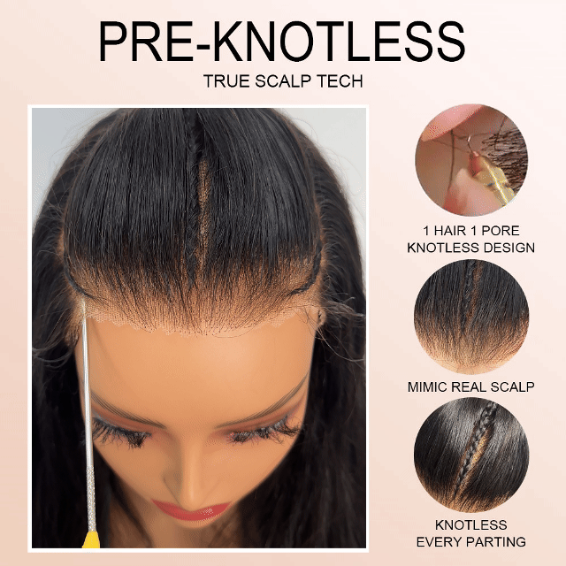 LUXUVIP Upgrade 13x4 Pre-Everything Wig: Pre-Cut HD Lace, Pre-Plucked Hairline, Pre-Bleached Knots, Pre-Braided! Real Ear To Ear Lace Size, No Effort To Cut The Lace, Knotless Finish For An Ultra-Natural Look.