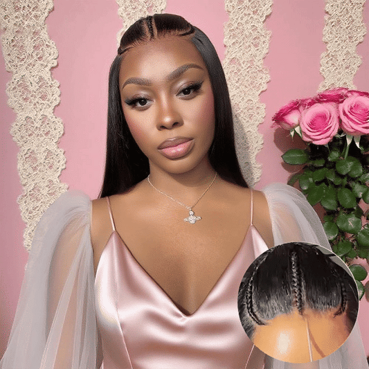 LUXUVIP Upgrade 13x4 Pre-Everything Wig: Pre-Cut HD Lace, Pre-Plucked Hairline, Pre-Bleached Knots, Pre-Braided! Real Ear To Ear Lace Size, No Effort To Cut The Lace, Knotless Finish For An Ultra-Natural Look.