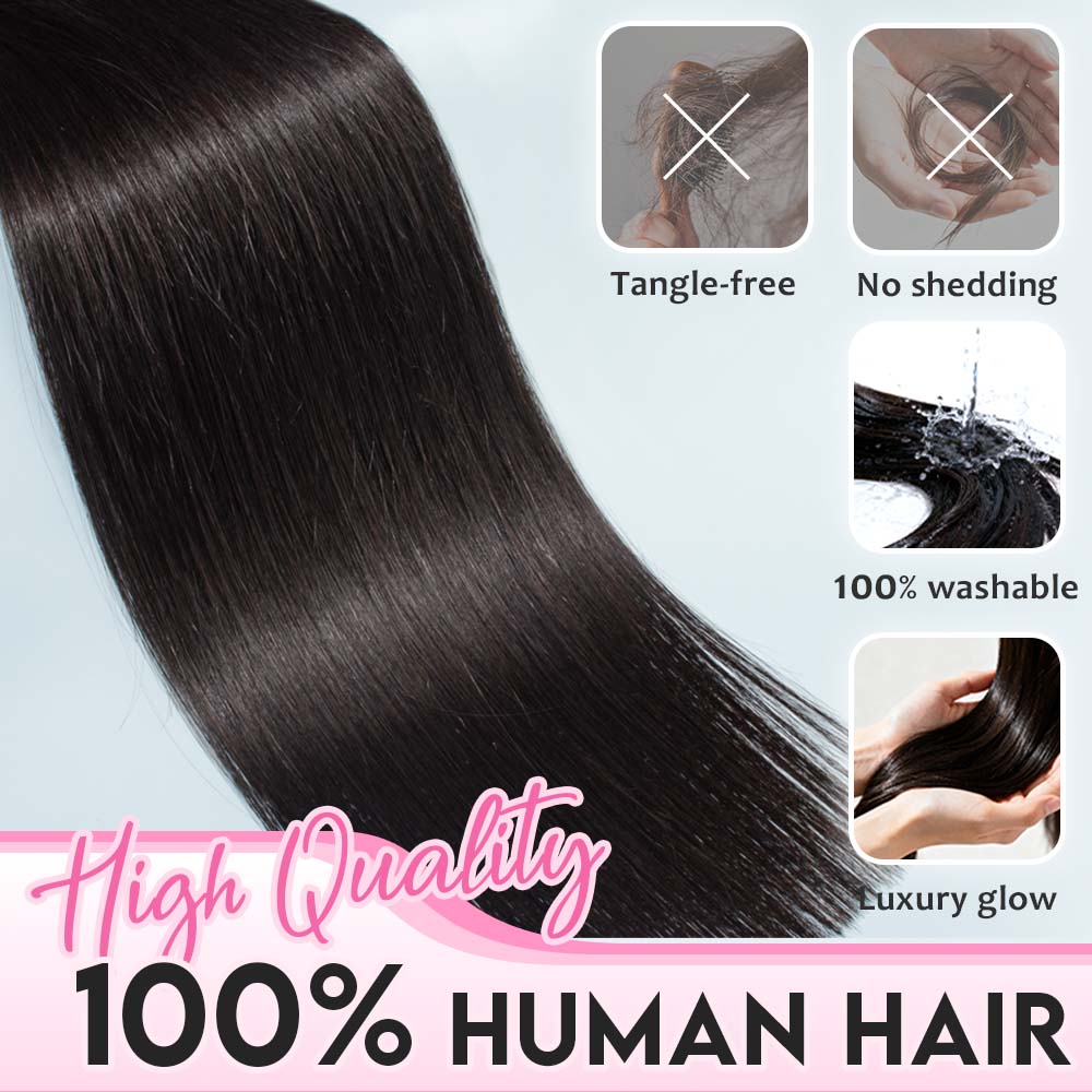 Black Bone Straight Wig Glueless 13*4 Lace Frontal Pre-Cut Lace Wig