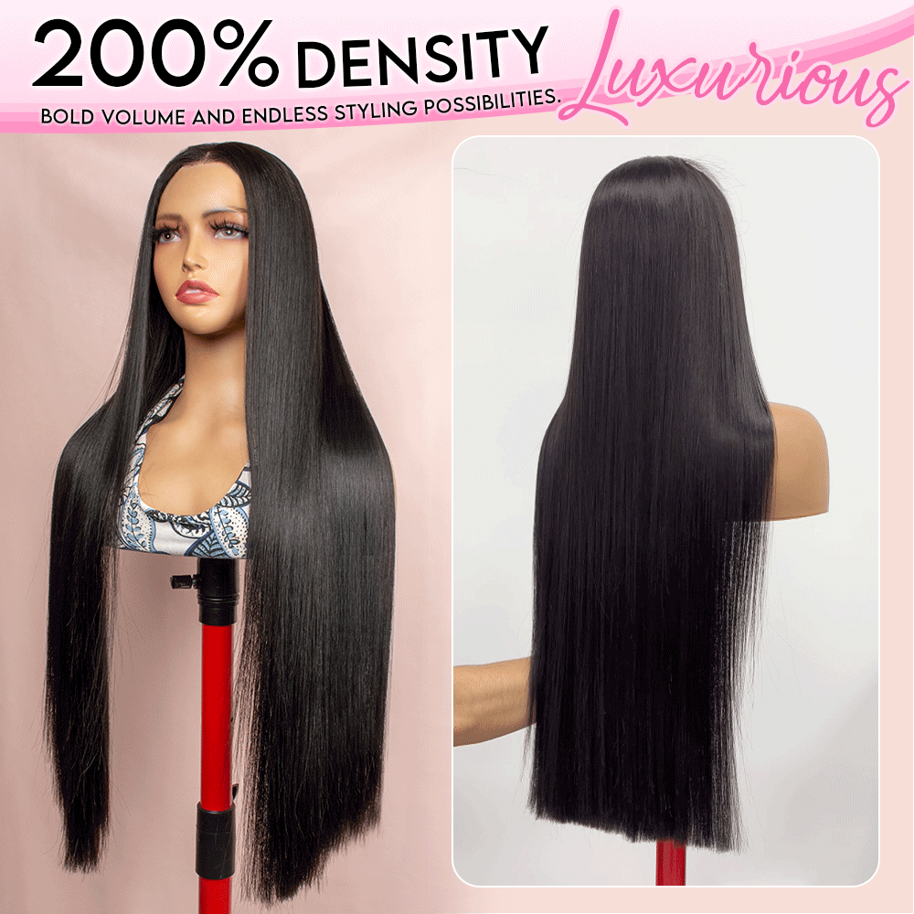 Black Bone Straight Wig Glueless 13*4 Lace Frontal Pre-Cut Lace Wig